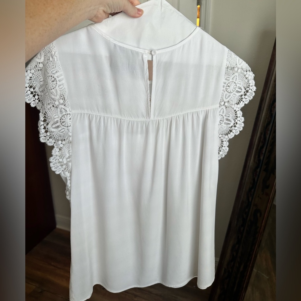 Anthropologie maeve Melina lace eyelet white blouse /small/ - Picture 3 of 6